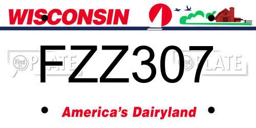 FZZ307 Wisconsin License Plate