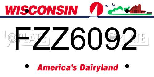 FZZ6092 Wisconsin License Plate