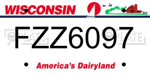 FZZ6097 Wisconsin License Plate