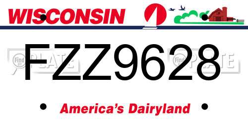 FZZ9628 Wisconsin License Plate