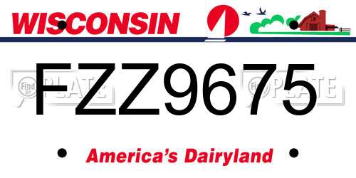 FZZ9675 Wisconsin License Plate