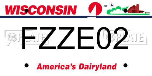 FZZE02 Wisconsin License Plate