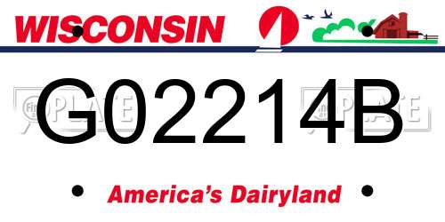 G02214B Wisconsin License Plate