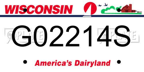 G02214S Wisconsin License Plate