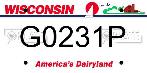G0231P Wisconsin License Plate