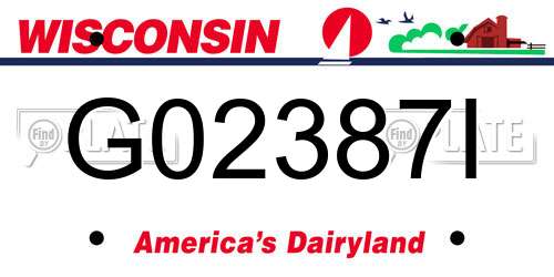 G02387I Wisconsin License Plate