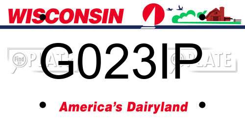 G023IP Wisconsin License Plate