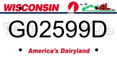 G02599D Wisconsin License Plate