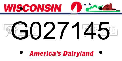 G027145 Wisconsin License Plate