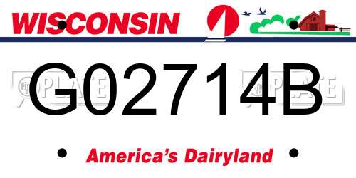 G02714B Wisconsin License Plate