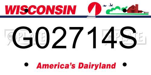G02714S Wisconsin License Plate