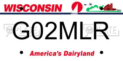 G02MLR Wisconsin License Plate