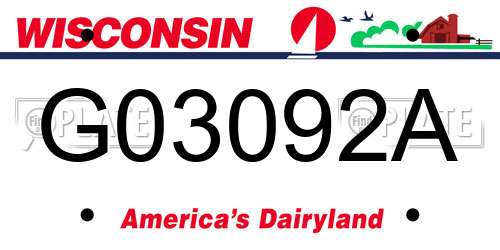 G03092A Wisconsin License Plate