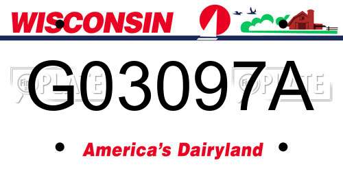 G03097A Wisconsin License Plate