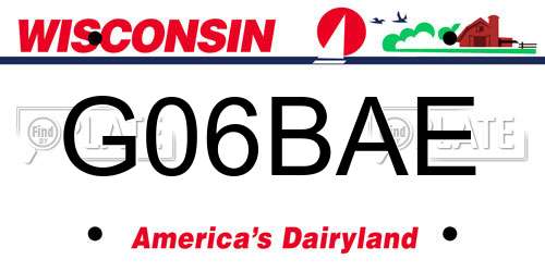 G06BAE Wisconsin License Plate