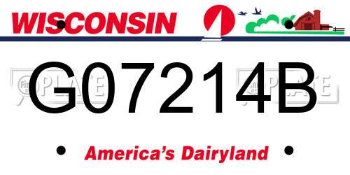 G07214B Wisconsin License Plate
