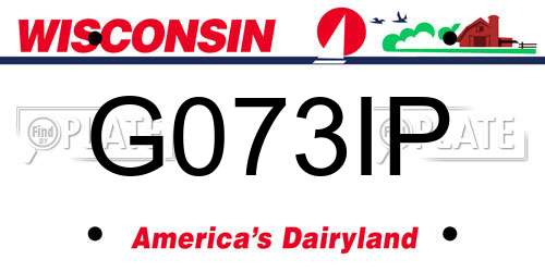 G073IP Wisconsin License Plate