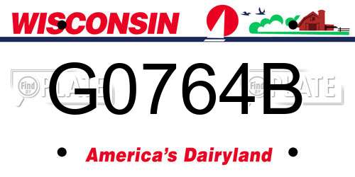 G0764B Wisconsin License Plate
