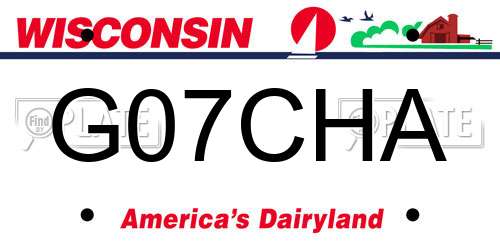 G07CHA Wisconsin License Plate