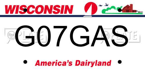 G07GAS Wisconsin License Plate