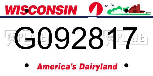 G092817 Wisconsin License Plate