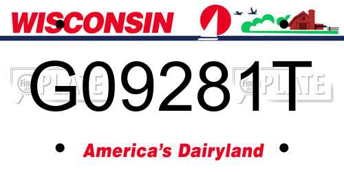 G09281T Wisconsin License Plate