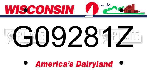 G09281Z Wisconsin License Plate
