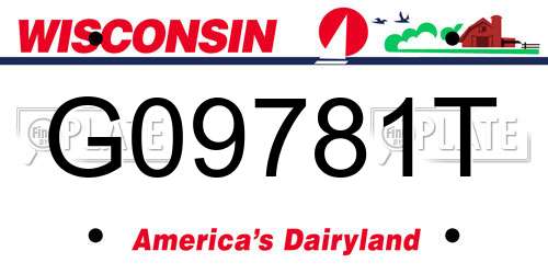 G09781T Wisconsin License Plate