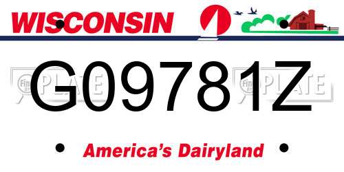 G09781Z Wisconsin License Plate