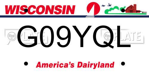 G09YQL Wisconsin License Plate