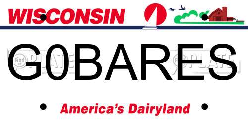 G0BARES Wisconsin License Plate