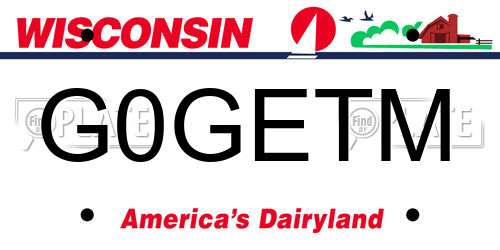 G0GETM Wisconsin License Plate