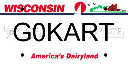 G0KART Wisconsin License Plate