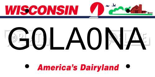 G0LA0NA Wisconsin License Plate