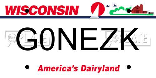 G0NEZK Wisconsin License Plate