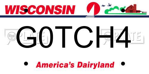 G0TCH4 Wisconsin License Plate