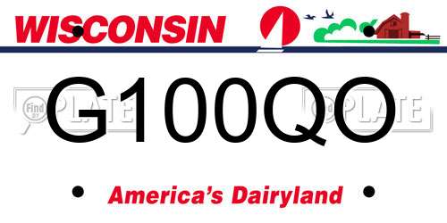 G100QO Wisconsin License Plate