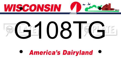 G108TG Wisconsin License Plate