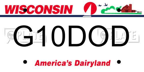 G10DOD Wisconsin License Plate