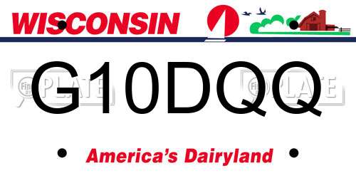 G10DQQ Wisconsin License Plate