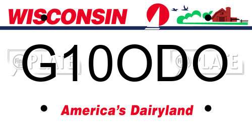G10ODO Wisconsin License Plate