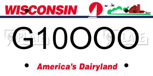G10OOO Wisconsin License Plate