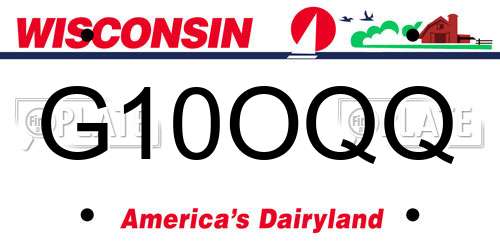 G10OQQ Wisconsin License Plate