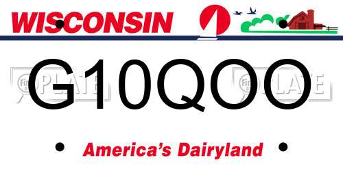 G10QOO Wisconsin License Plate