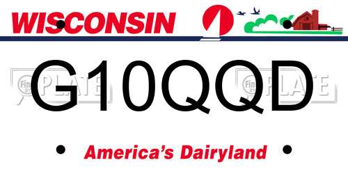 G10QQD Wisconsin License Plate