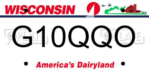 G10QQO Wisconsin License Plate