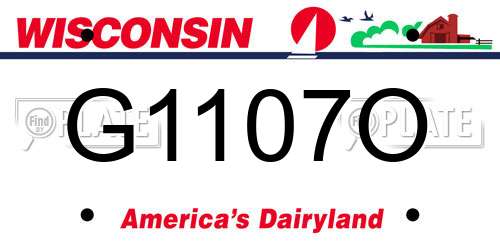 G1107O Wisconsin License Plate