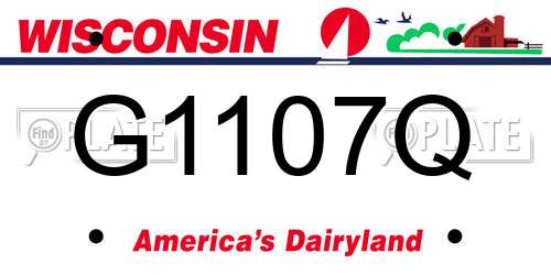 G1107Q Wisconsin License Plate