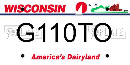 G110TO Wisconsin License Plate