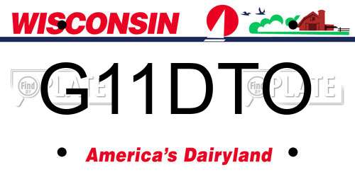 G11DTO Wisconsin License Plate